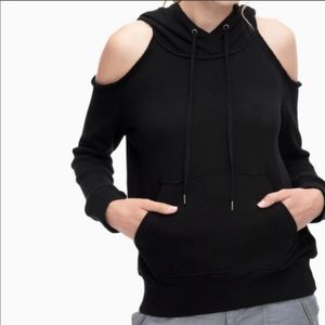 Splendid cold shoulder hooded top sweatshirt s